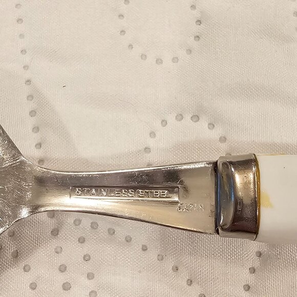 Vintage Salad Serving Set With Floral Design Handles Stainless Steel - Picture 8 of 15